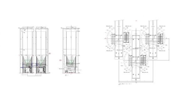 3 metal silos of 3,000 tons in Algeria. (Elevation and plant)