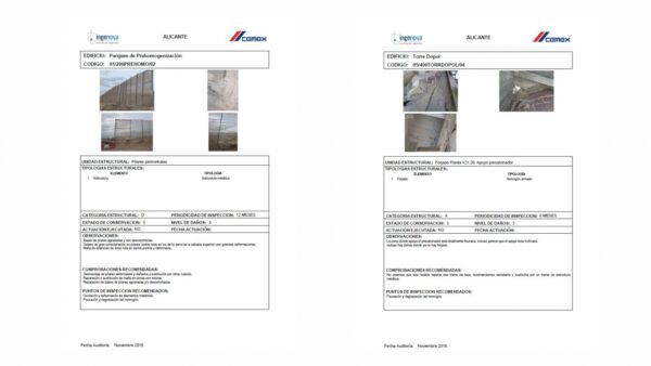 Cement factory audit in Alicante (Pathology sheets)