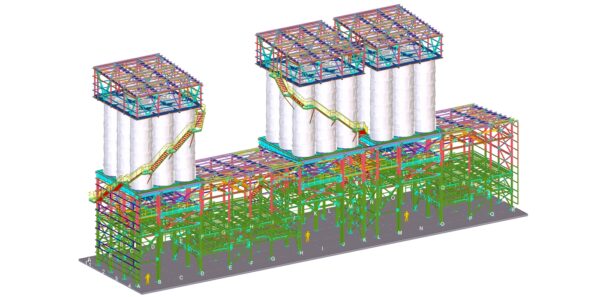 Estructura metálica de planta mezcladora en Florida EE.UU.