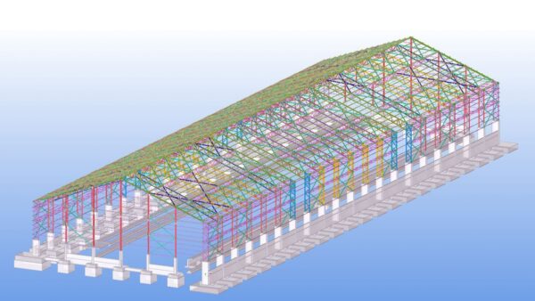 Nave aditivos y parque prehomogeneización. 180 m x 55.6 m en Ecuador