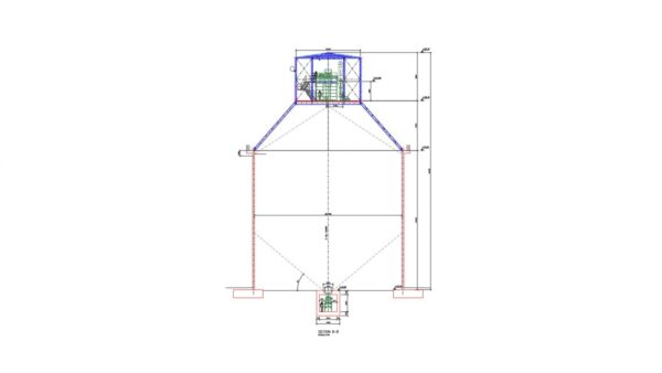 Plano de sección de silo