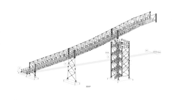 Plano transporte de premix a tolvas de dosificación. Proyecto en Ecuador