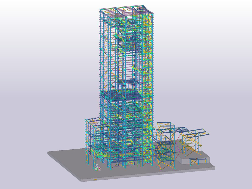 Steel structure engineering of a dry mortar plant in Katowice (Poland)